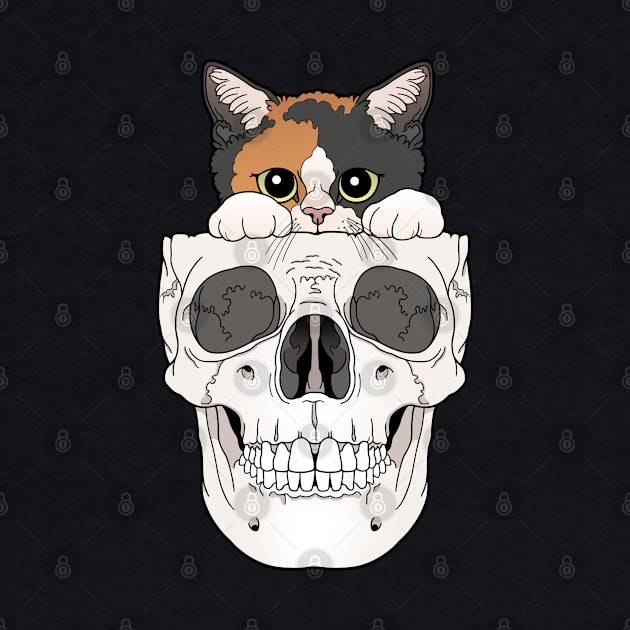 Calico Kitty & Skull by tiina menzel